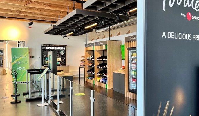 Automated store with touch screen