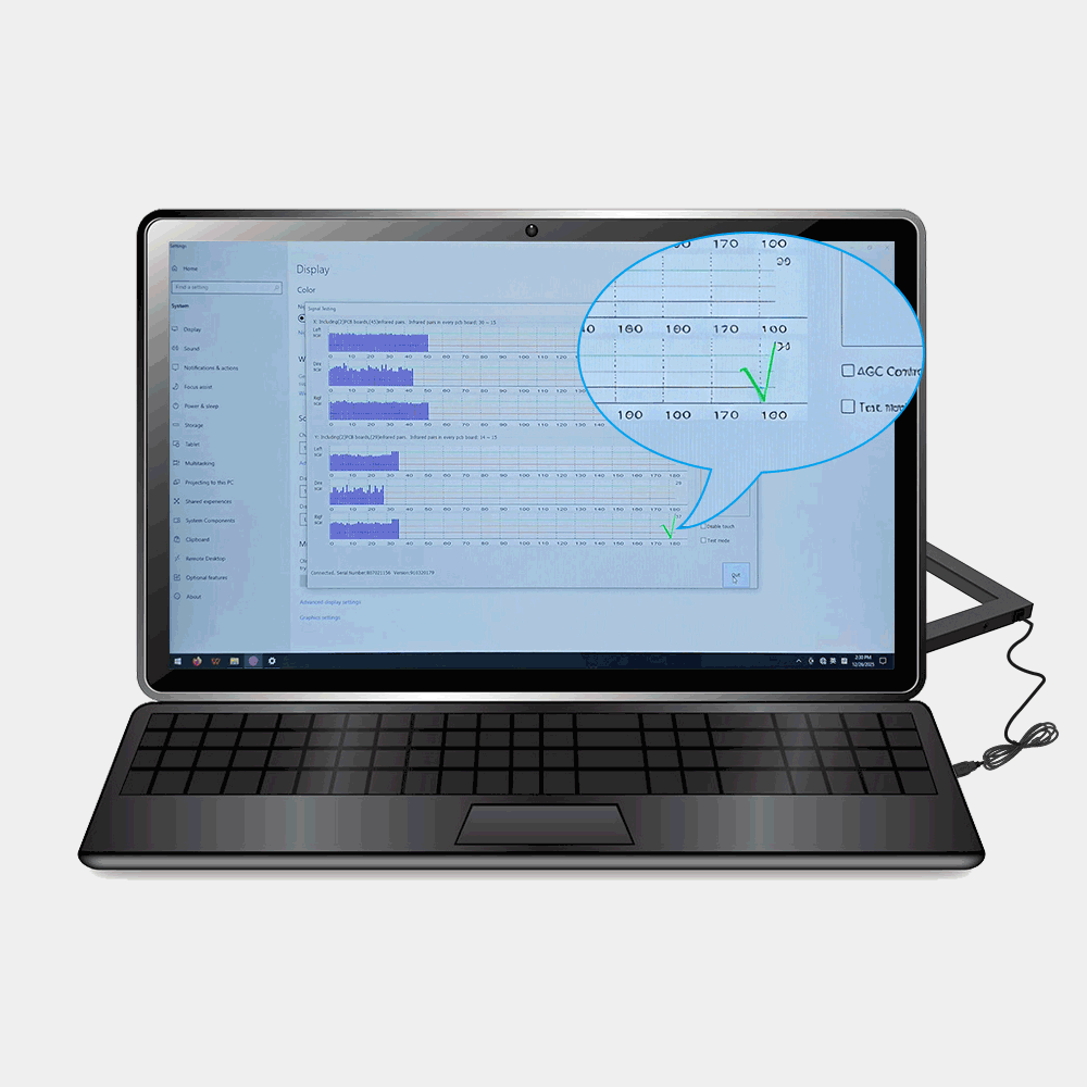 Install the TK infrared touch screen as follows: