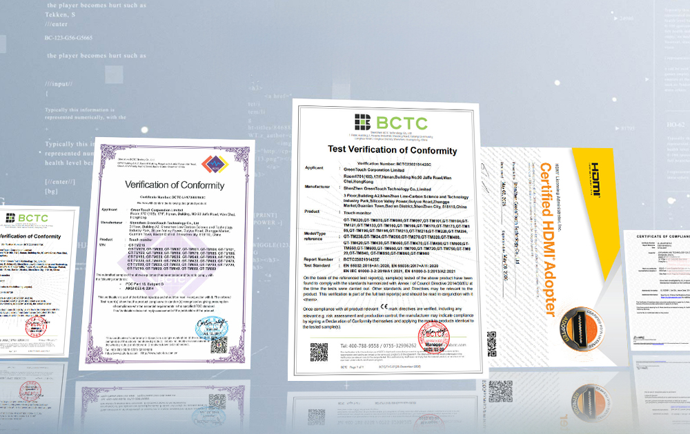 Certification System for Industrial Touchscreens