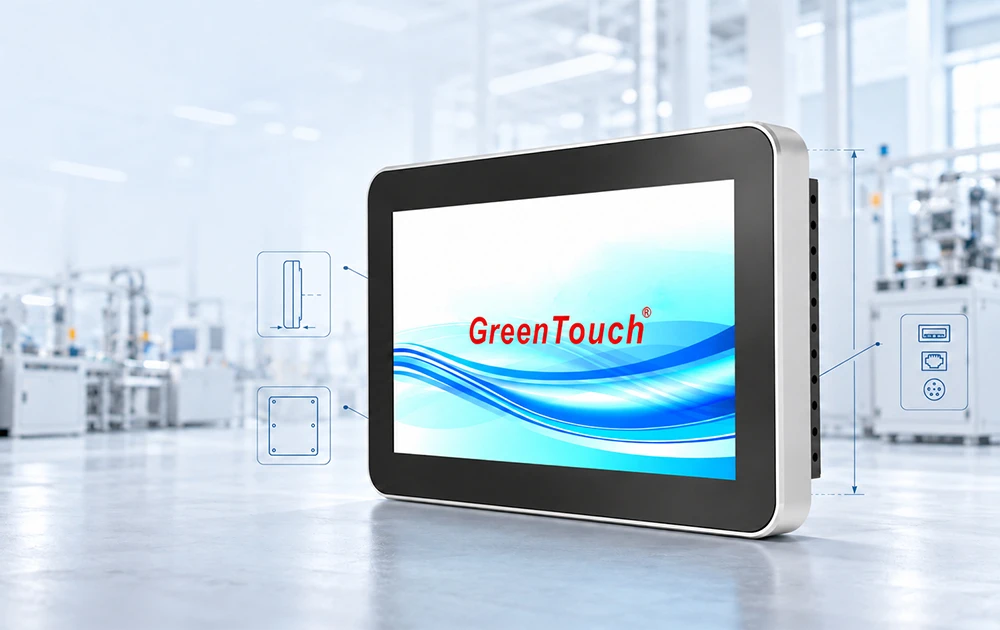 GreenTouch&rsquo;s Custom Industrial Touch Monitor Solution Provider Approach: EMC, IP65,IK08 Front Protection, and Mounting